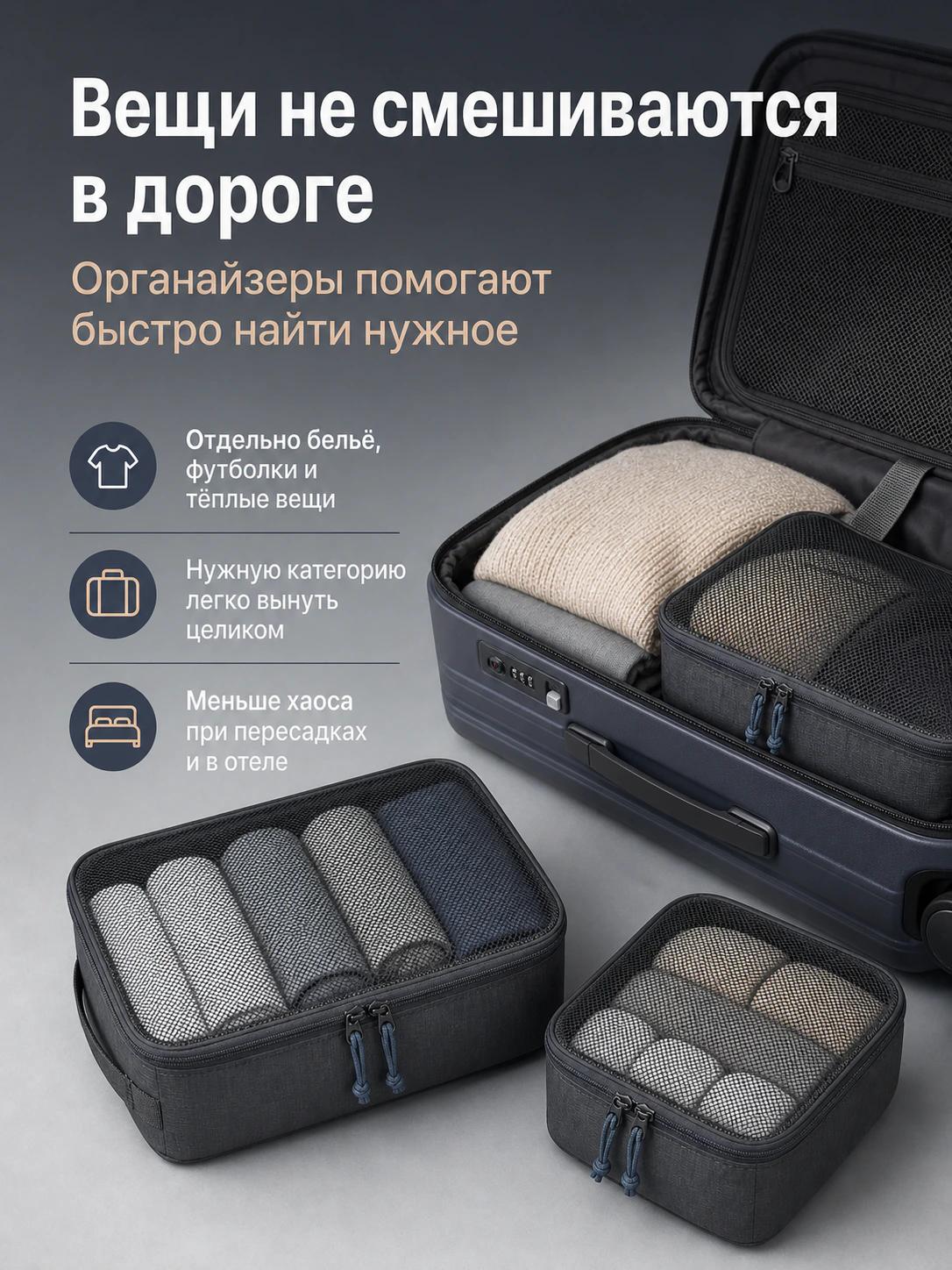 Слайд 2 инфографики для карточки органайзеров «Собрано - 3»